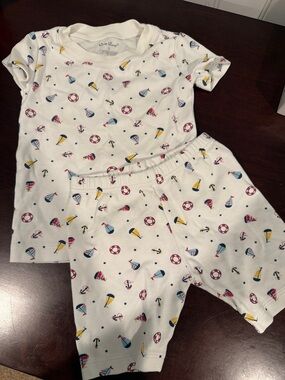 Kissy Kissy White Nautical Print Short Sleeve Pajama Set